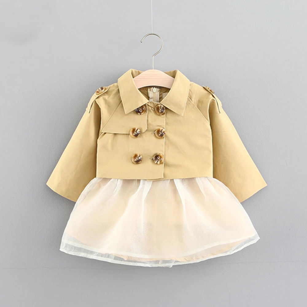 

Kids Formal Gown Dress Autumn Winter 1st Birthday Newborn Baby Girl Dresses Wedding Sleeveless Bow Vest Dress+Coat 2pc Suit 0-3T