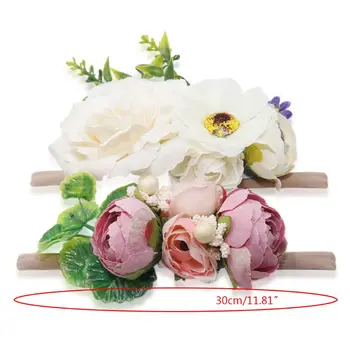 

2 Pcs/Set Children Kids Hair Rope Girls Ponytail Elastic Band Artificial Flower Photo Props Jewelry Gifts