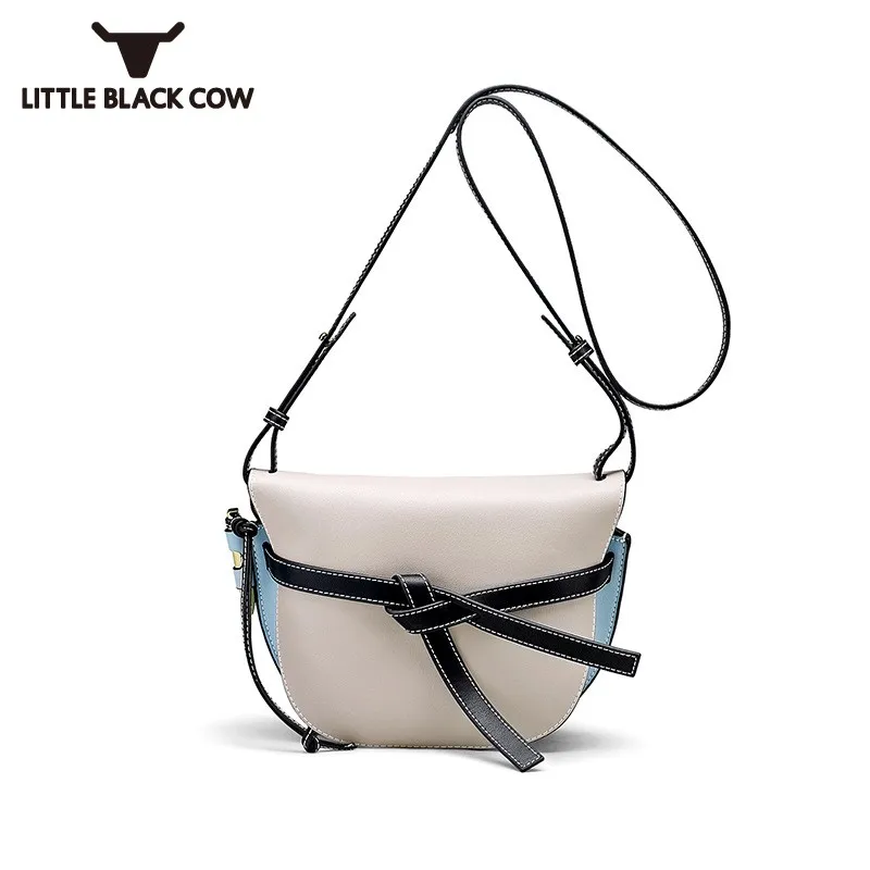 

High Quality Brand Female Crossbody Bags 2019 New Summer Match Color Bowknot Saddle Bags European Style Fashion Shoulder Bags