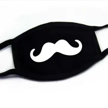 Усов унисекс мультфильм Смешные зубы буквы рот черный хлопок половина рот маска Антибактериальная пыль Зима Теплые Симпатичные маски