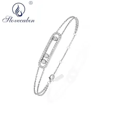 Lovecabin Новое поступление Настоящее 925 пробы серебряный браслет с прозрачным CZ для женщин бренд франция ювелирные изделия