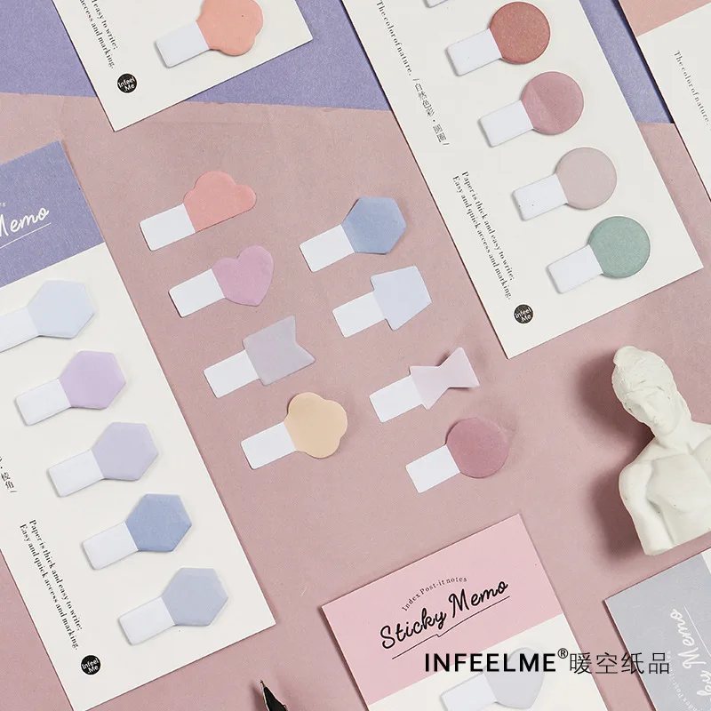

Creative Gradient Colorful Cute Shaped Memo Pad Sticky Notes Index Bookmark Notebook Stationery School Office Supplies