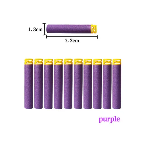 10 шт./компл. Универсальный 7,2 см Z головка EVA мягкие пули Nerf, стрелковое орудие, игрушка - Цвет: Фиолетовый