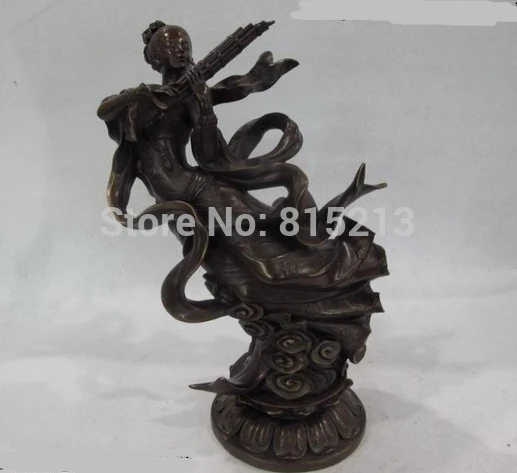 

bi00905 Copper Bronze Fly Fairy maiden Speaker As frescoes of the Dunhuang Caves Statue