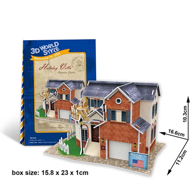 CubicFun 3D Cardboard Puzzle Model Toy DIY United States Buildings