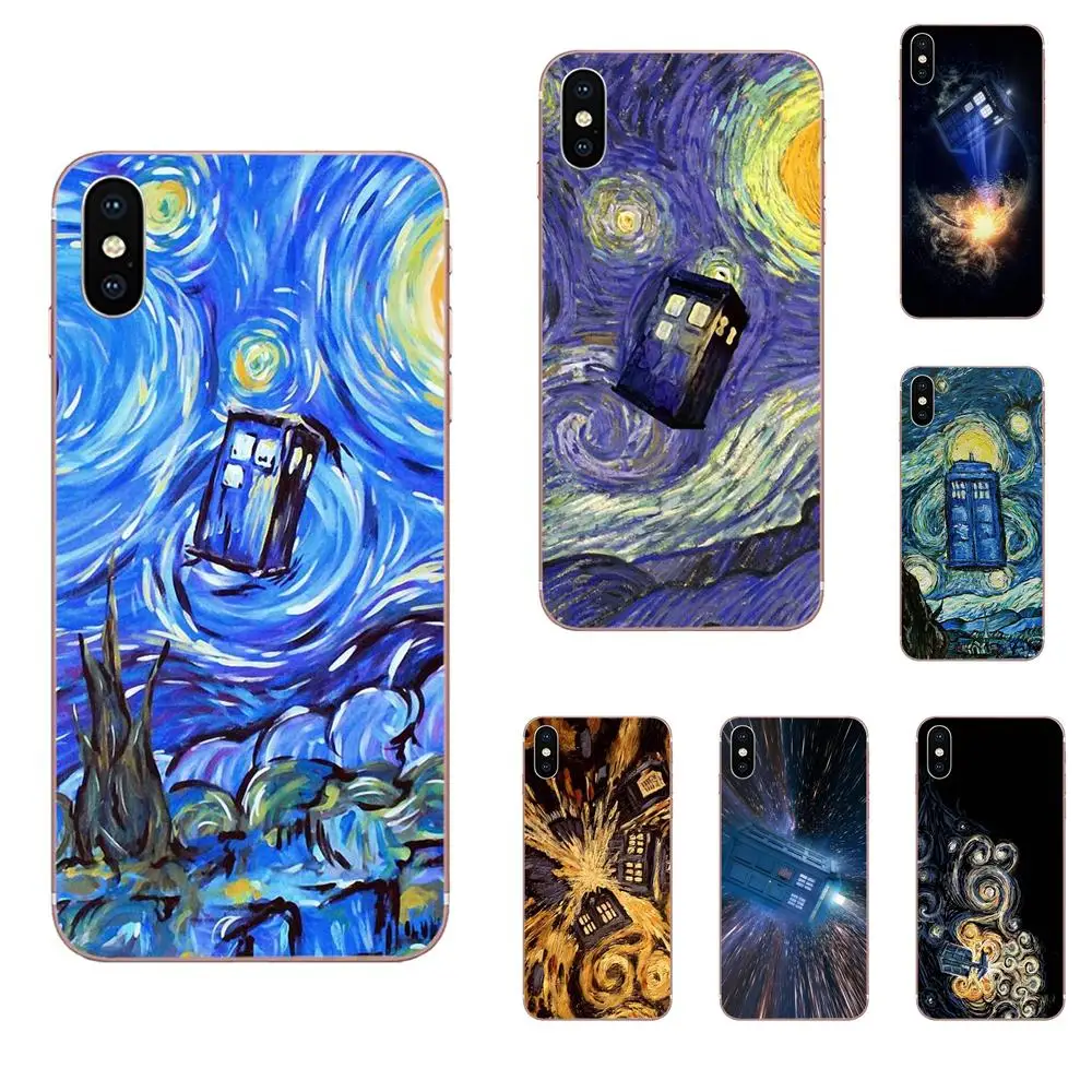 Starry Night Doctor Who For Moto G G2 G3 G4 G5 G6 G7 HTC 530 626 628 630 816 820 One A9 M7 M8 M9 M10 E9 U11 Soft TPU Case Mobile | Мобильные