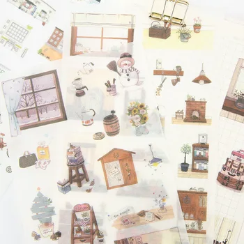 

6PCS New Life And Leisure Time Children Stationery Stickers For DIY Albums Scrapbooking Diary Decoration Lovely Depicting
