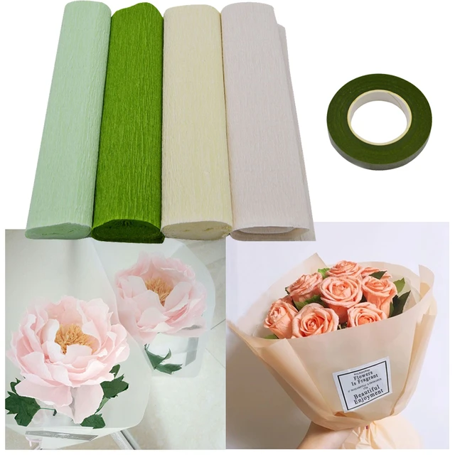 250cm Colored Crepe Paper DIY Handmade Paper Flower Rose Fo