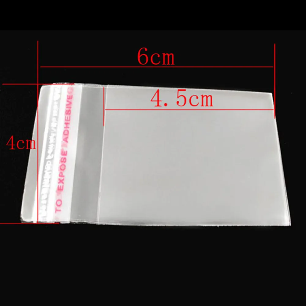 

8SEASONS 200 PCs Clear Self Adhesive Seal Plastic Bags 6x4cm (B04010)