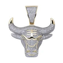 TOPGRILLZ бык демон король Золотая Серебряная цепь Iced Out CZ кулон ожерелье Мужская с теннисной цепью хип-хоп/панк модные украшения