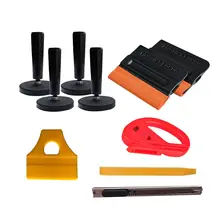 10 unids Película Del Vinilo Del Abrigo Del Coche Herramientas de Rayones Kit Escobilla de Goma Cortador Razor 4 Imanes