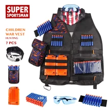 Мужская охотничья армейская жилетка для мальчиков, Детская экипировка для страйкбола, детская Военная Экипировка, тактические костюмы, комплект верхней одежды, снайперская одежда, 7 шт