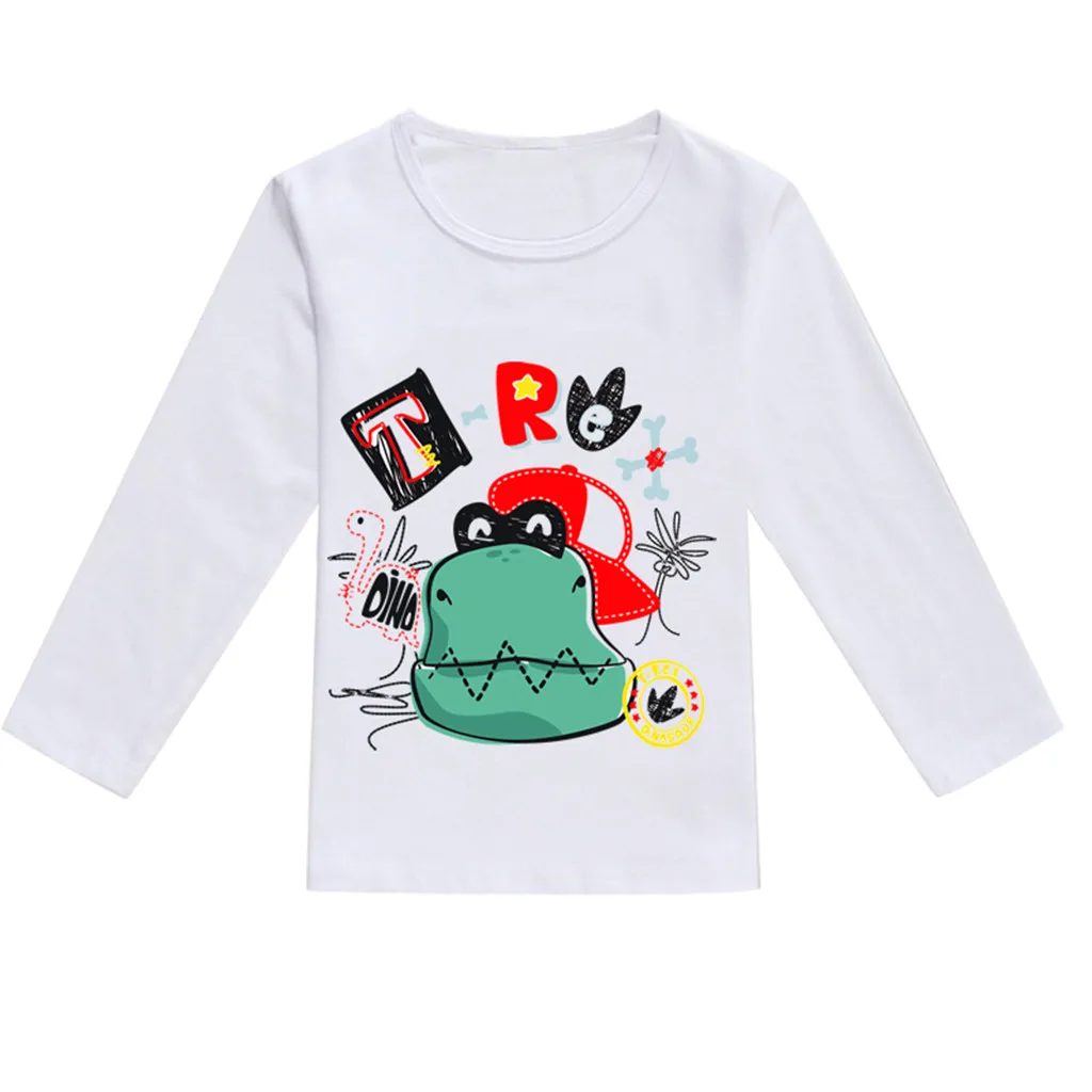MUQGEW/Одежда для маленьких мальчиков и девочек, Детская футболка с длинными рукавами, весенние топы с рисунком, футболка, повседневная детская одежда с круглым вырезом - Цвет: Многоцветный