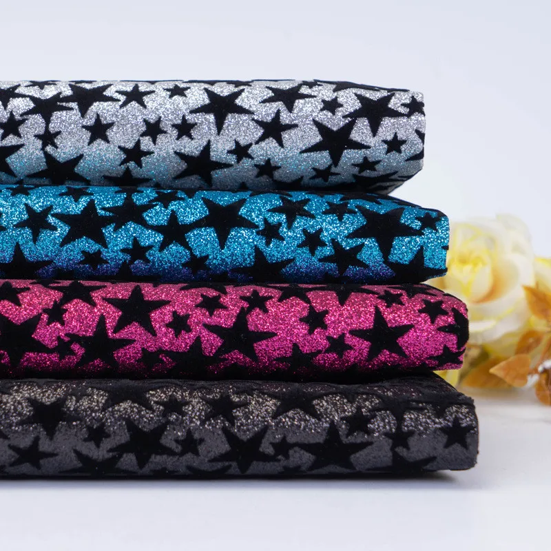 

A4 Stars Leather Fabric Colorful 21x29cm Fabric Modern Home Garment Textile Sewing Accessories Supplies Wholesales Drop Shipping