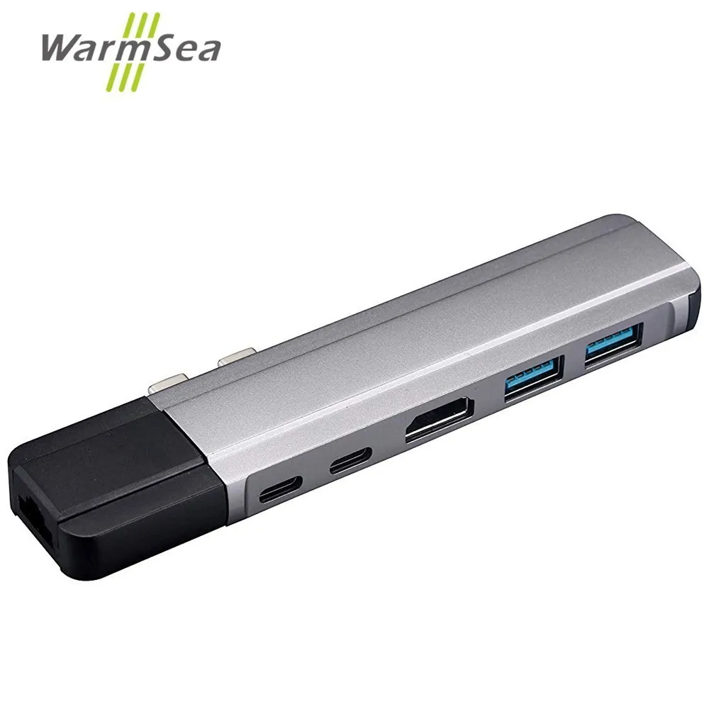 

USB C HUB Type C Thuberborlt 3 Adapter To 4K HDMI Gigabit Ethernet With 1000Mbps USB 3.0 with USB-C Charger Port for Macbook Pro