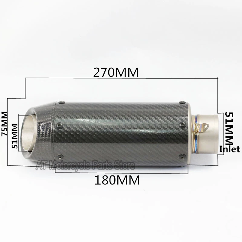 51 мм 60 мм мотоциклетный титановый сплав углеродного волокна глушитель выхлопной трубы SC GP Проект гонки для yoshimura benelli Escape Moto