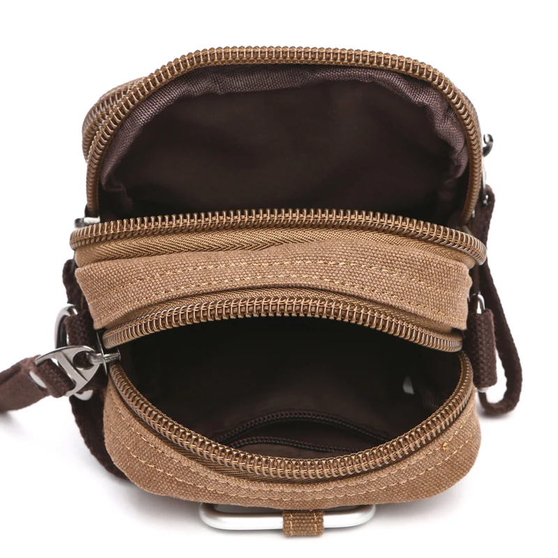 Винтажная Мужская поясная сумка, маленькая удобная мужская сумка на пояс, кошелек, сумка для телефона, поясная сумка, мини мужские сумки на плечо, Холщовый Фанни-карман