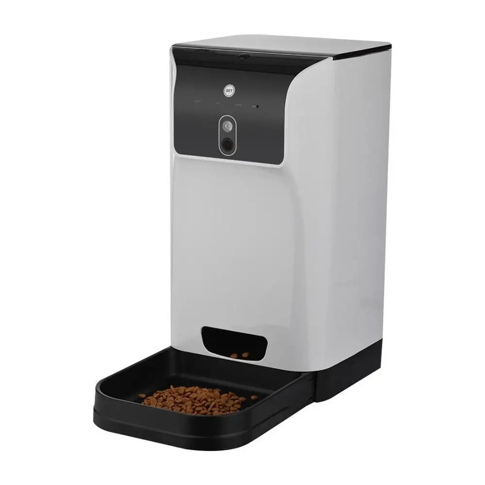 

APP Automatic Pet Feeder Cat/Dog Food Dispenser 6L Storage with Camera Voice Recorder Wifi Connection Compatible for IOS/Android