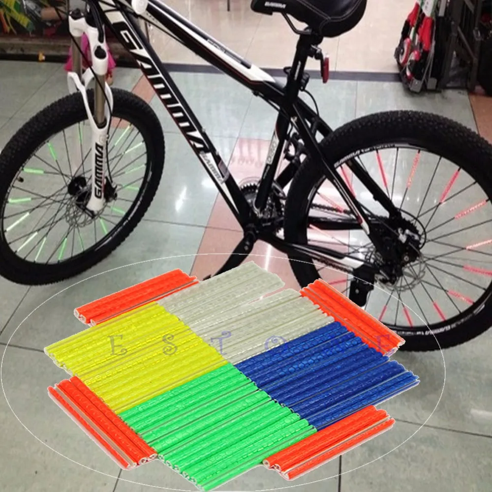 

12Pcs Bicycle Bike Wheel Rim Spoke Clip Tube Strip Reflector Reflective New