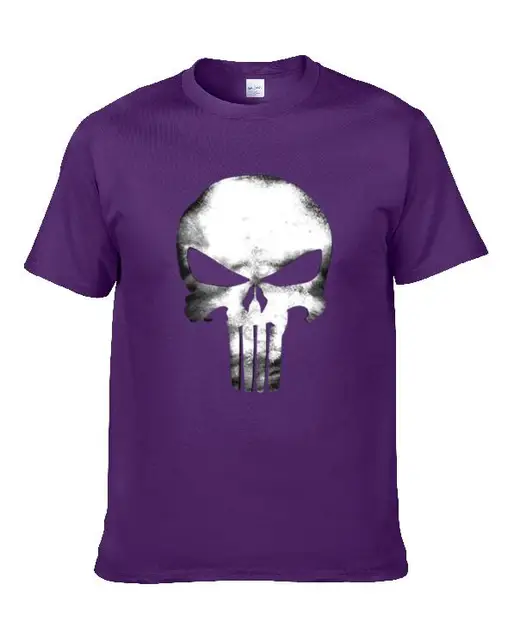 The Punisher Skull T Shirt Men 2018 Summer 100% Cotton High Quality T ...