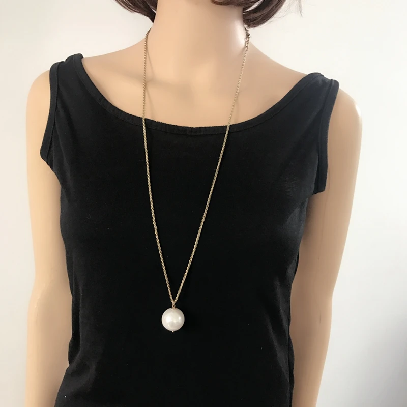 

Free Shipping Fashion Simple Pearl Pendant Cute Necklace