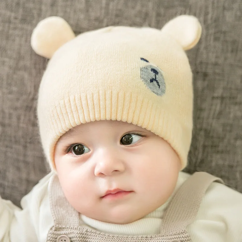 Fashion Styles Baby Boys Hat Knit Soft Baby Bonnet Cute Deer Warm Winter Hats Beanie Cap Baby Boys Girls Newborn Photography Hat (3)