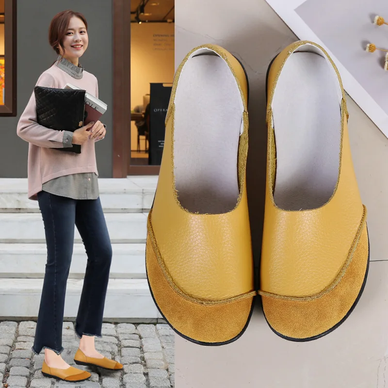 

2018 autumn and winter new shallow mouth walking shoes flat with soft walking shoes B5V1-B5V4