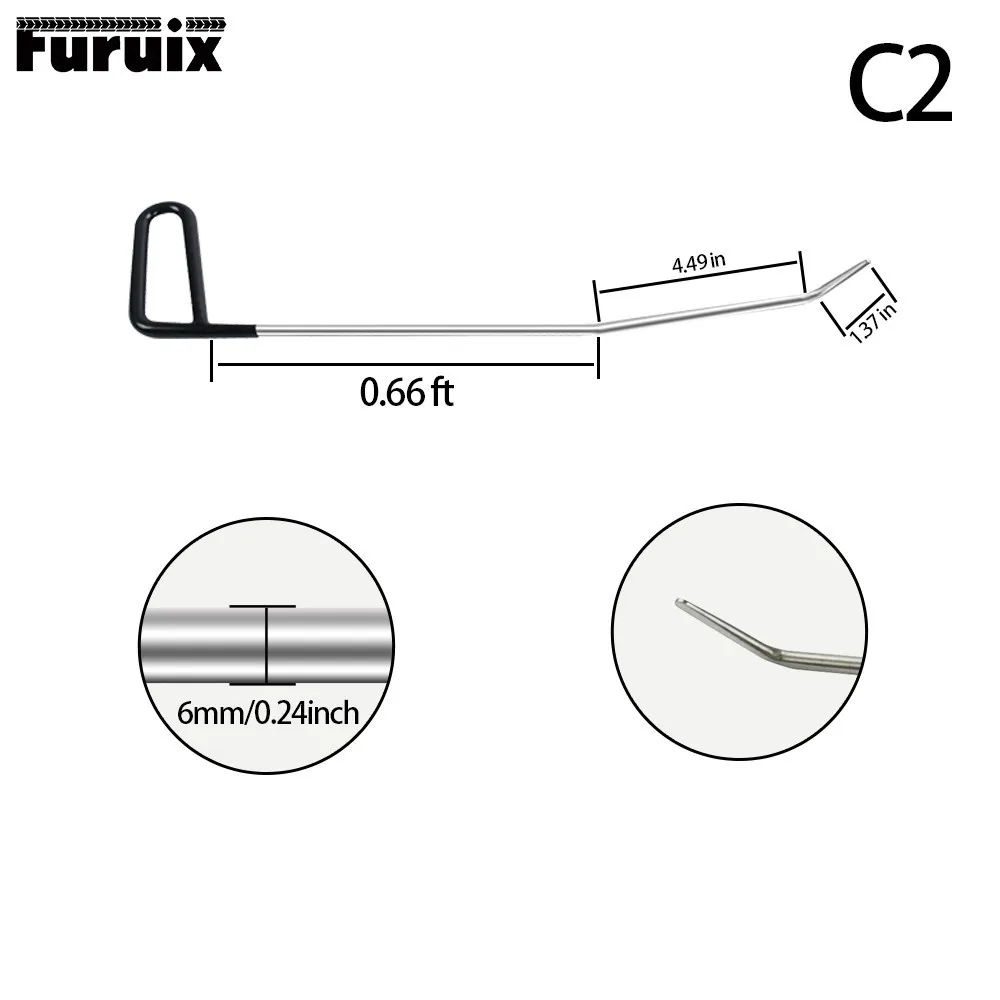 FURUIX 1/3/6 шт. PDR стержни ручной инструмент ремонт автомобиля, набор для ремонта автомобиля, безболезненного удаления вмятин ухода за кожей автомобиля град звона двери - Цвет: Красный, серебристый тон