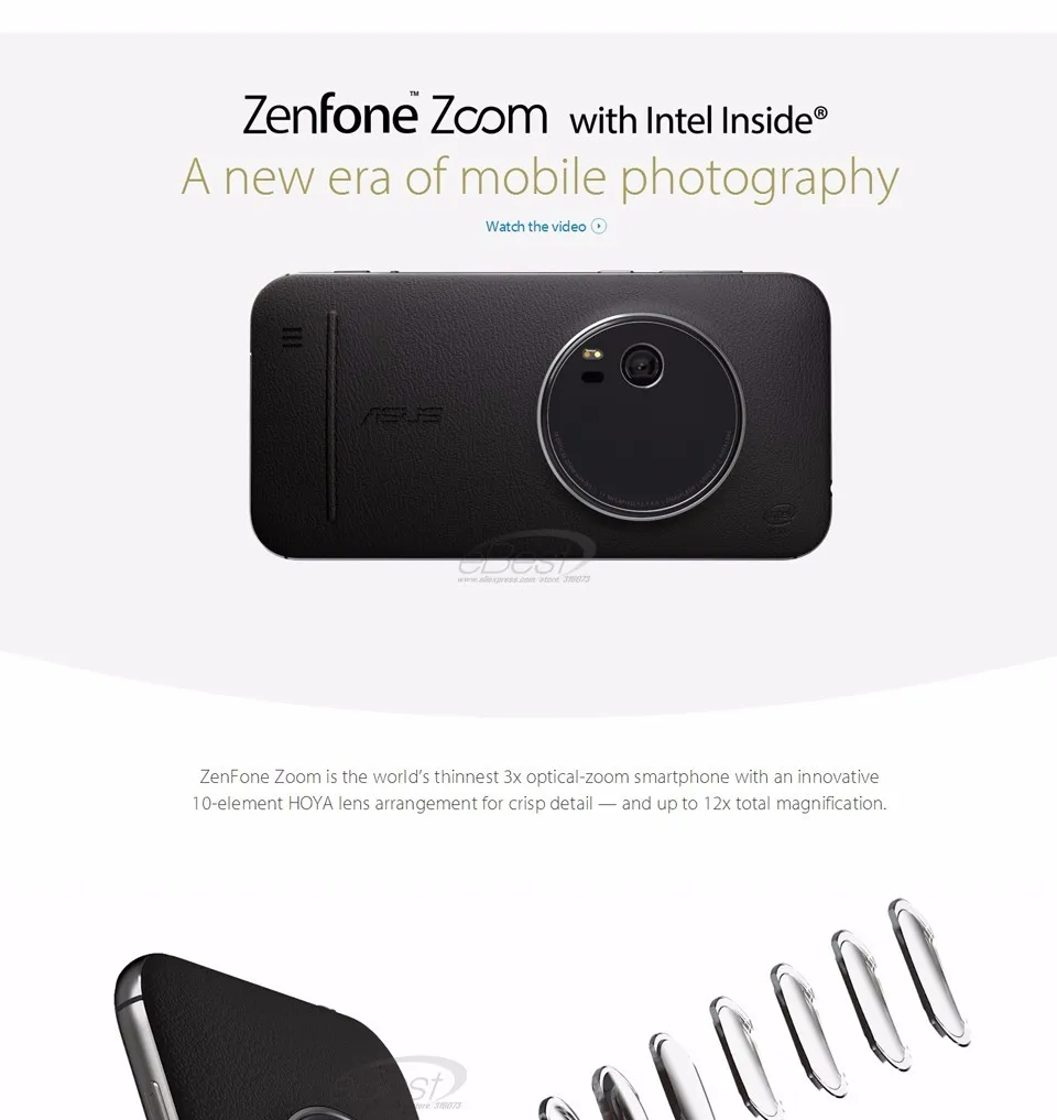 ASUS Zenfone Zoom ZX551ML 4G смартфон 5," FHD Z3580 4 ГБ/64 Гб 3-кратная камера с оптическим зумом Android мобильный телефон