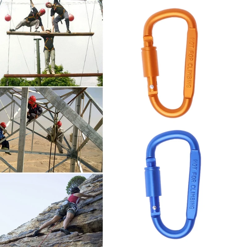 

D Shape Carabiner Camping Hunting Aluminum Keychain Survival Lock Buckle Hook Camping Equipment