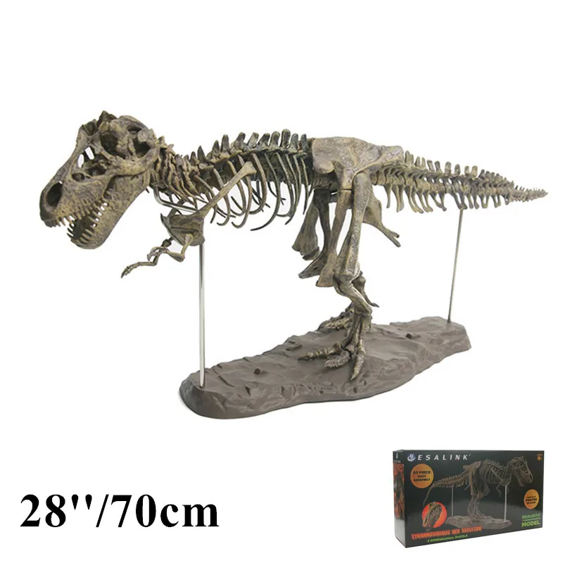 

28"/70cm 4D Dinosaur Assembling Skeleton Model Tyrannosaurus Rex Excavation Science Fossil Skull Large Dinosaur Model Decoration