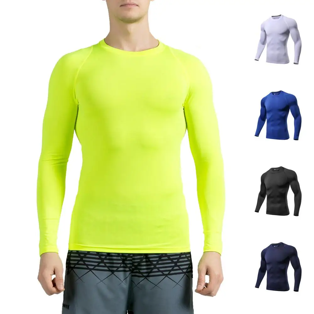 

Men Compression GYM Shirt Muscle Protection Fitness Running T-Shirt Tight Sports Shirt Long Sleeve Cycling Base Layer Wear
