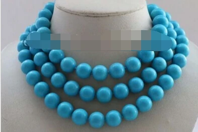 

Miss charm Jew1919 48" Longest Natural 14mm Green Round Turquoise Necklace