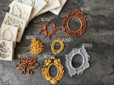 

Silicone Mold Classic European Mirror embossment Frame Fondant Cake Decoration Mold DIY Sugar Candy Chocolate Mold Resin Mold
