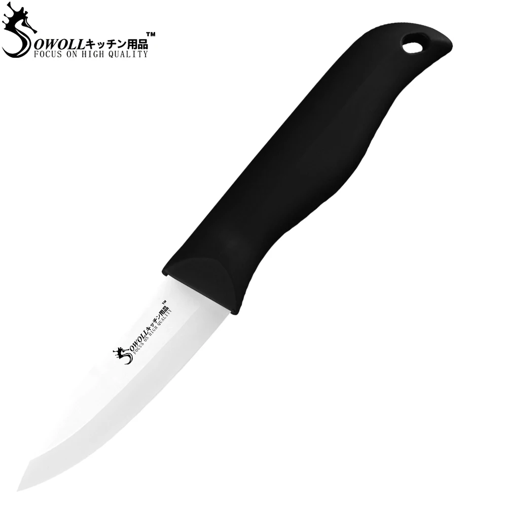 SOWOLL Brand Fruit Kitchen Knife 2018 NEW Arrvial Sharp Ceramic 3 inch Black Hande White Blade Paring Cooking Tool | Дом и сад