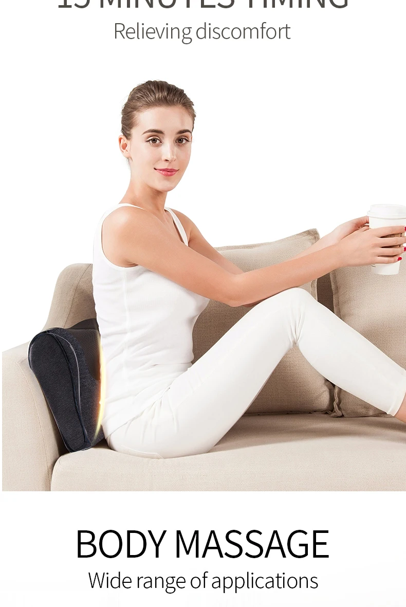 JinKaiRui Shiatsu Knead Rechargeable Neck Massager Pillow Wave Curve Home Car Dual-use Massage healthy Massagea For Shoulders-15