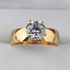 6mm Light Zircon CZ  gold color 316L Stainless Steel finger rings men women  jewelry  wholesale lots ► Photo 3/4