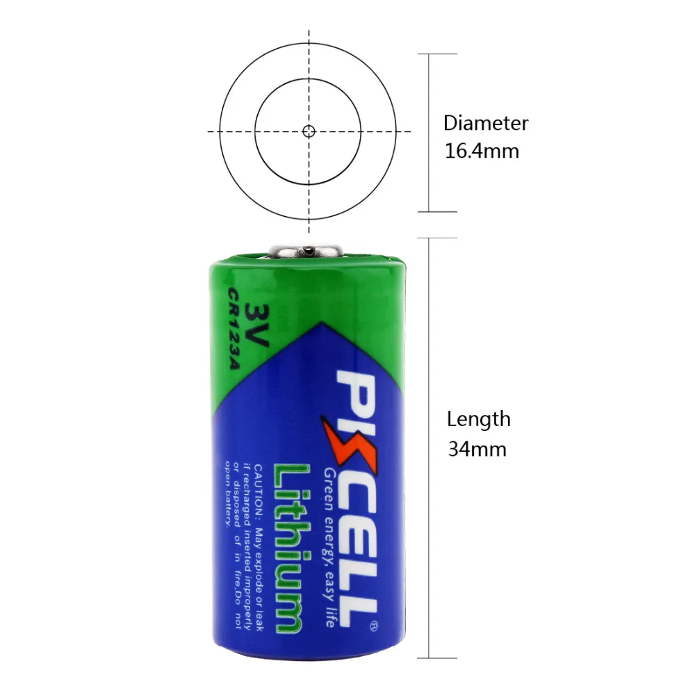 2 шт./лот Pkcell 1500mAh 3V CR123A non перезаряжаемые limno2 батарея для Камера без ключа