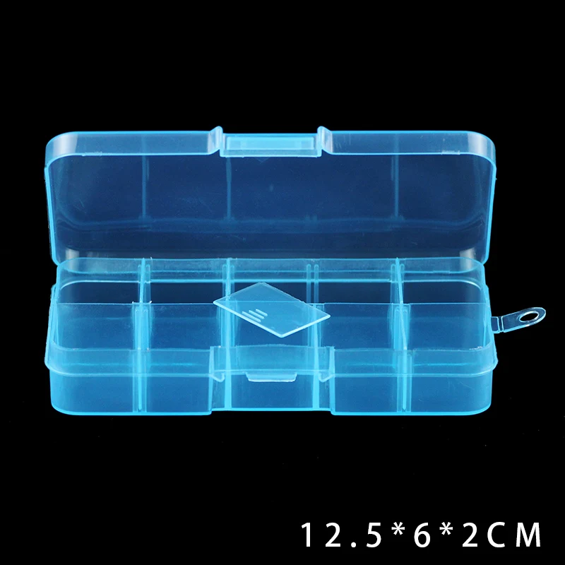 WLYeeS Регулируемый 10 отсек для слотов пластиковая коробка для хранения ювелирных изделий ewelry серьги держатель для бусин Чехол Дисплей Органайзер контейнер - Цвет: Синий