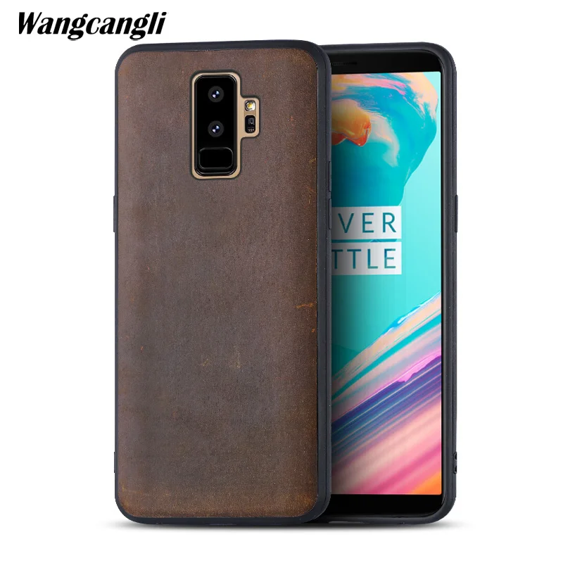 

All-inclusive mobile phone shatter-resistant shell custom business shell for Samsung s9 leather retro crazy horse leather