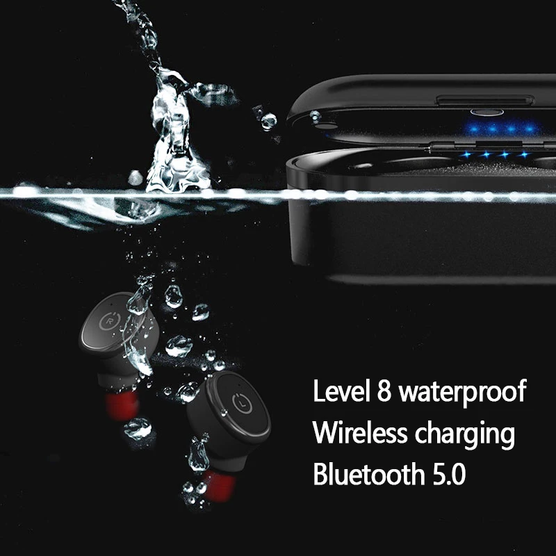 Bluetooth 5,0 наушники IPX8 Водонепроницаемый Шум снижение наушники True Беспроводной гарнитуры стерео беспроводные наушники для телефона