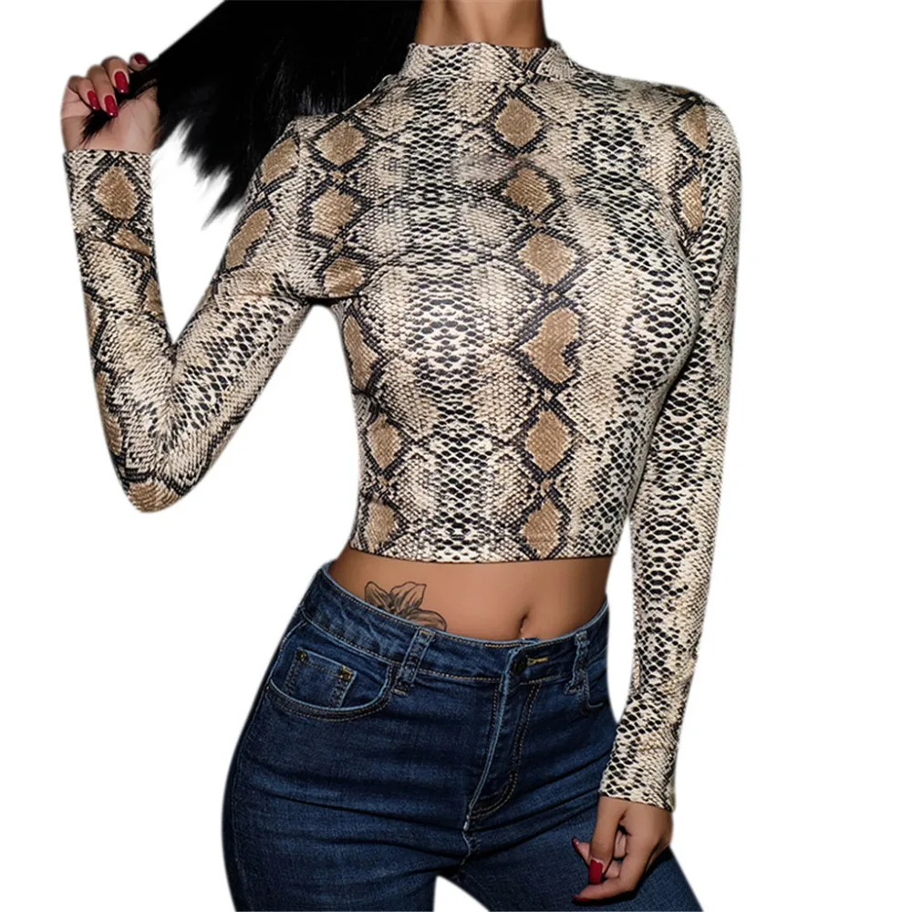 snake print t shirt women's