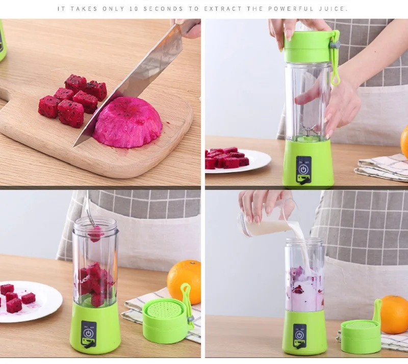 USB перезаряжаемая вода+ бутылки овощи соковыжималка для лимонов бутылка для воды ручной блендер Milkshake Smoothie Maker Drinkware