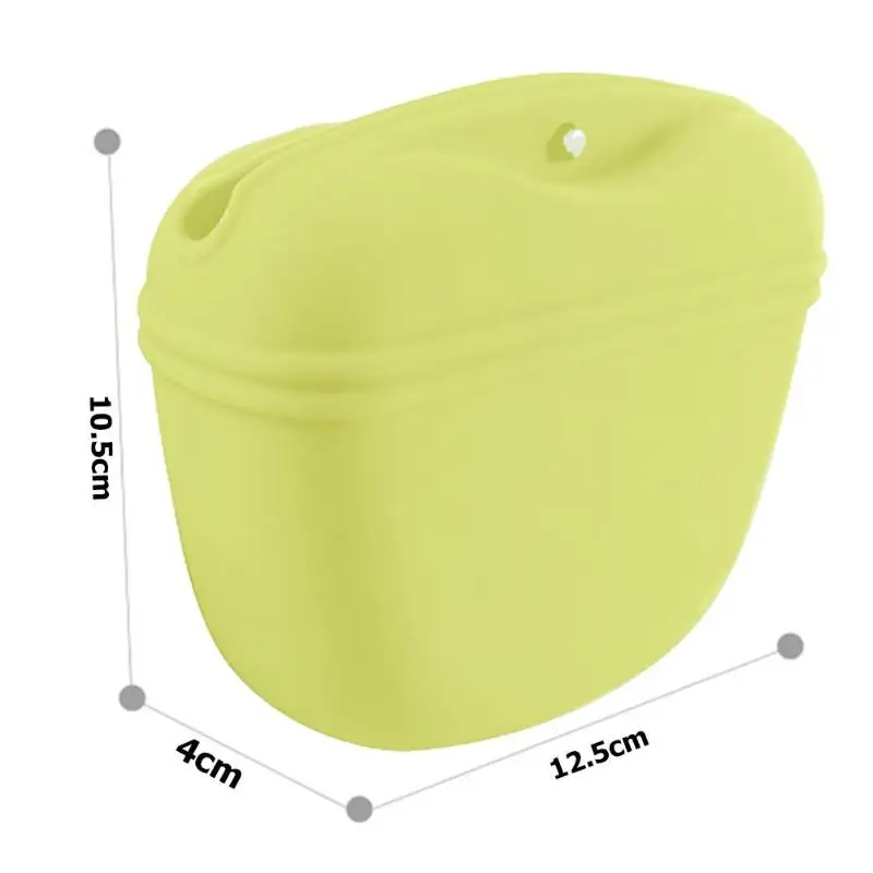 Outdoor Silicone Training Pocket Waist Bags Pet Food Snack Pouch Pocket Dogs Training Bags Blue/Green/Yellow 12.5*10.5*4cm - Цвет: Yellow