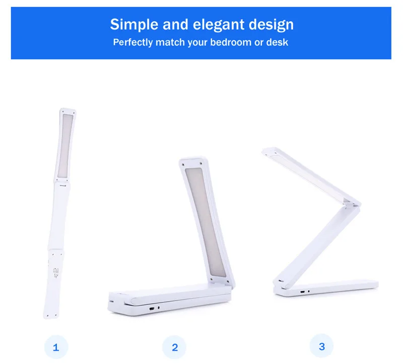 Mini- 450MAh -Capacity -Folding- Led -Reading- Desk Table Lamp- 17leds 4