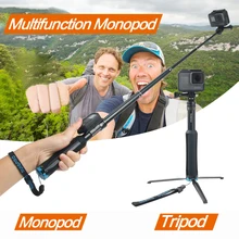 Handheld Tripod Mount Selfie Stick Extendable Monopod for Gopro Hero 8 7 6 5 4 3+ SJCAM Xiaomi YI 4k EKEN H9 Sony Sport Camera shoot 19 49cm portable selfie stick extend monopod for gopro hero 7 5 6 session xiaomi yi 4k sjcam sj4000 sj5000 eken h9 camera