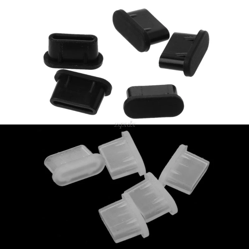 

5PCS Type-C Dust Plug USB Charging Port Protector Silicone Cover for Samsung Huawei Smart Phone Accessories Drop Ship