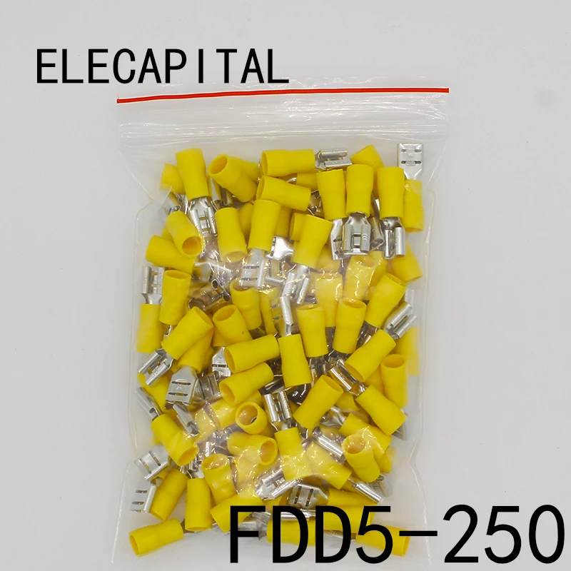 FDD5.5 250 FDD5 женский изолированный Электрический обжимной терминал для 4 6mm2 провода