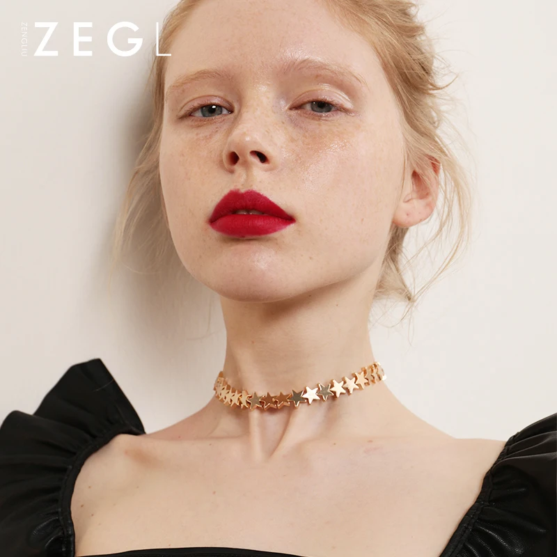 

ZEGL asterastrstar Necklace Female Clavicle Chain Fashion Personality Collar Decorative Necklace