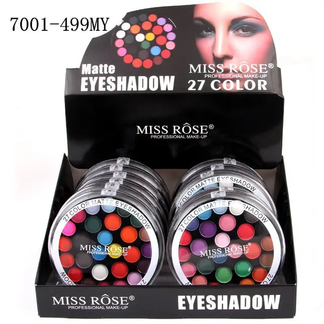 US $4 96 |Miss Rose Makeup Brand 27 Color Eyeshadow Palette Matte Eye Shadow Cake Professional Make Up Kit-in Eye Shadow from Beauty & Health on